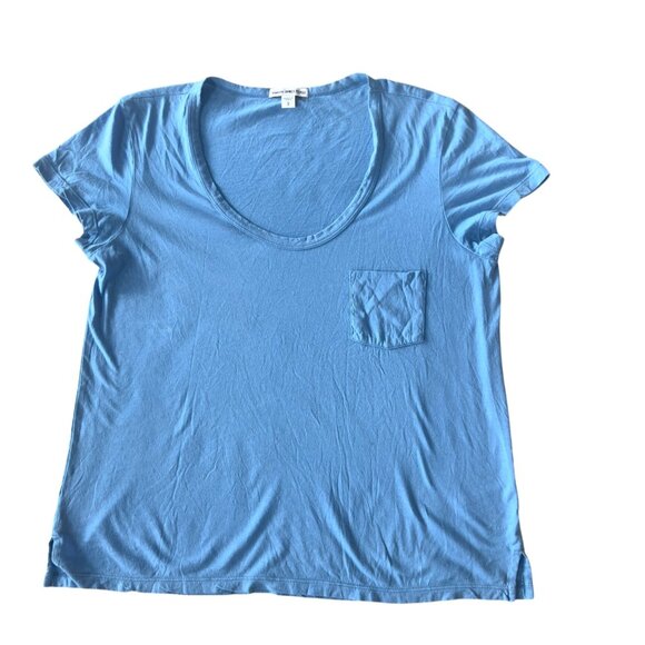 James Perse Standard Women's Boyfriend Pocket Tee Blue-Size 2 - Picture 1 of 6